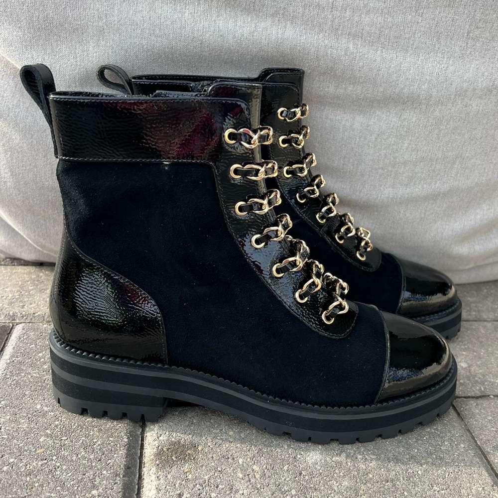 CECELIA NEW YORK Black Lace Up Boots